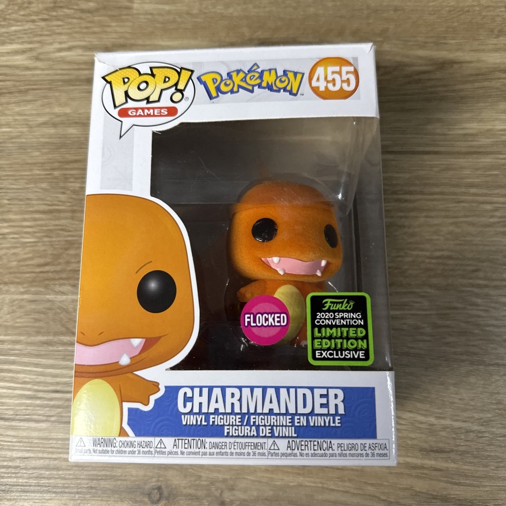 Funko Pop Games #455 Pokemon Charmander FLOCKED 2020 Spring Convention